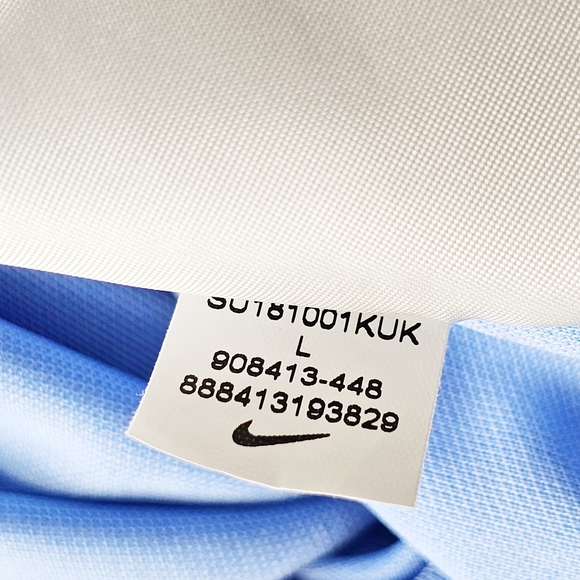 Nike Dri-FIT Delaware State Football Long Sleeve Polo Men L NCAA Blue Golf Shirt - Picture 5 of 11